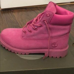 Pink timberland boots